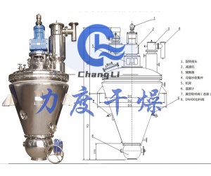 復合抗氧劑錐形螺帶真空干燥機